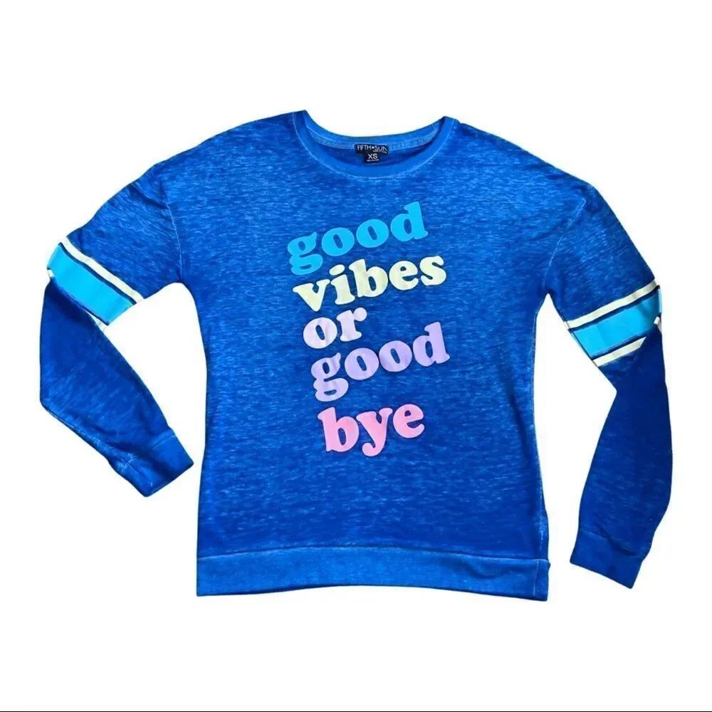 Fifth Sun “GOOD VIBES OR GOOD BYE” Long Sleeve Burnout T-Shirt